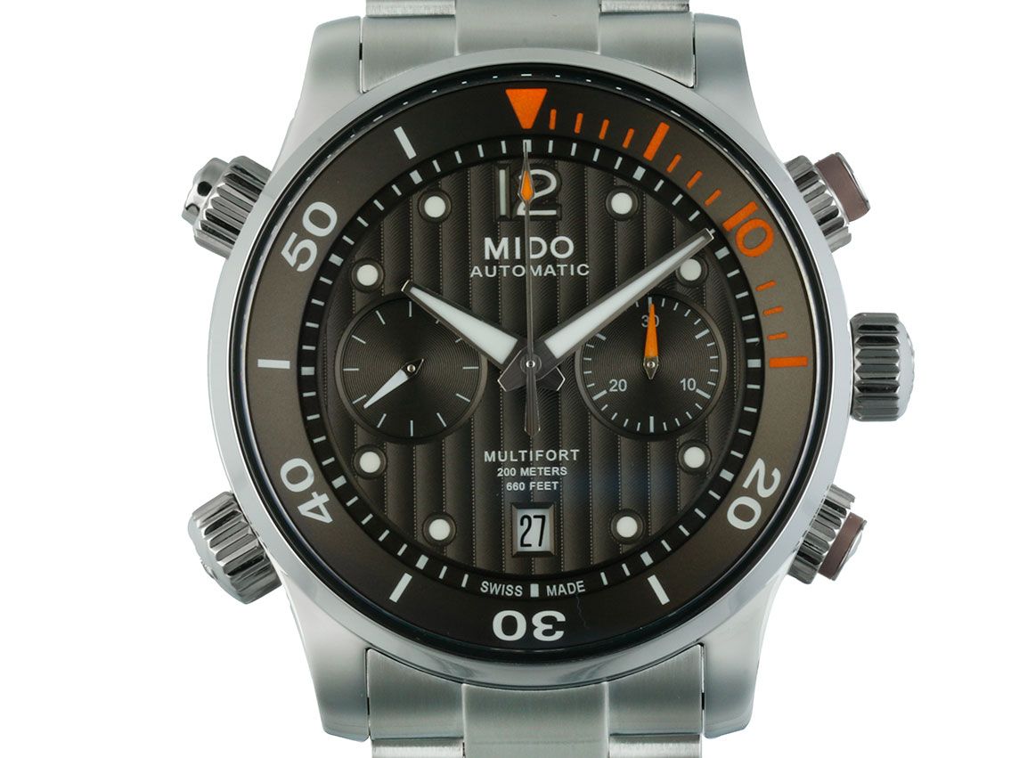 Mido Multifort Chronograph Stahl Automatik Armband Stahl 44mm Ungetragen mit Zertifikat über 1.850,-€ 