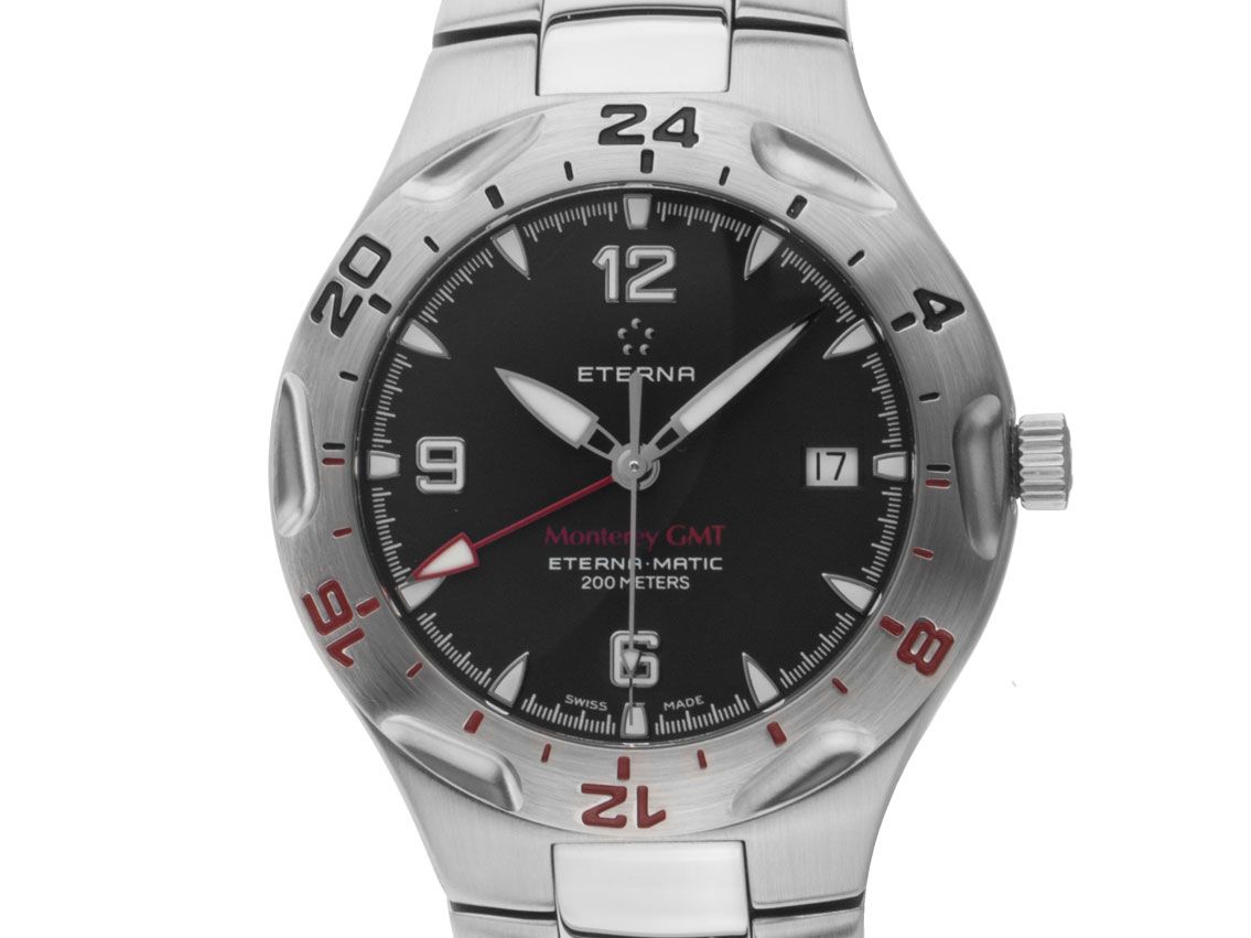 Eterna Montery GMT Stahl Automatik Armband Stahl Vintage Bj.2001 Box&Pap. Full Set wie Neu mit Zertifikat über 1.750,-€