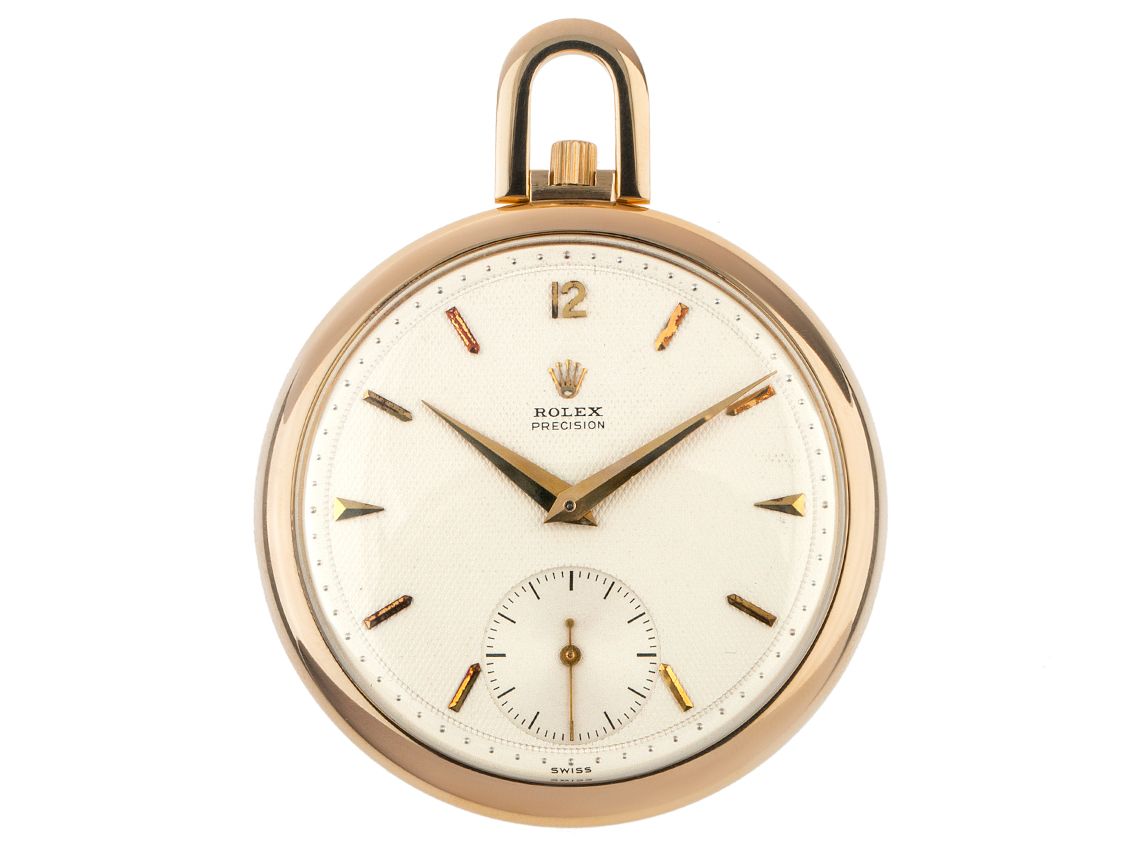 Rolex Taschenuhr Precision 18kt Gelbgold Handaufzug Chronometer 45mm Ref.8640 Vintage Bj.1965 wie Neu mit Zertifikat über 7.800,-€