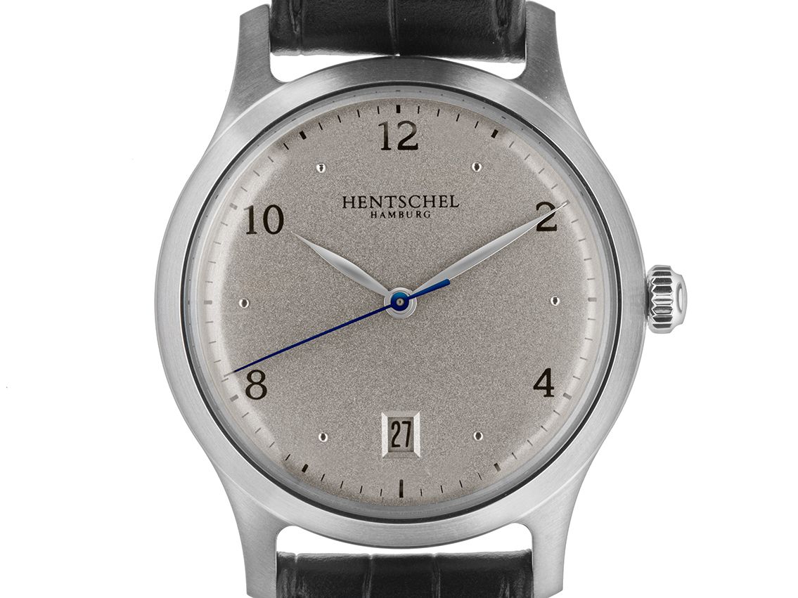 Hentschel Jubiläumsuhr Date Stahl Automatik Armband Leder 38mm Ungetragen mit Zertifikat über 4.100,-€