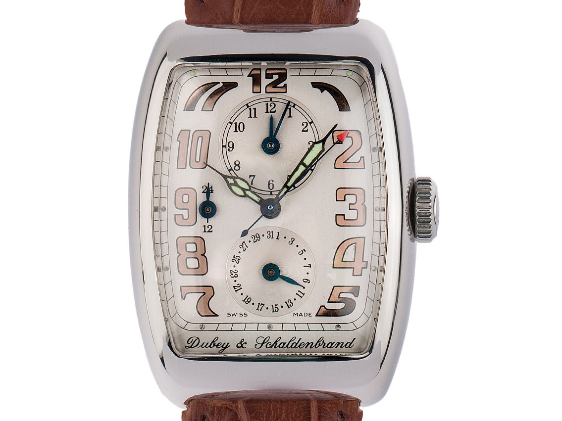 Dubey & Schaldenbrand Aerodyn Duo Stahl Automatik Armband Leder 44x33mm Vintage Bj.2005 Box&Pap. Full Set wie Neu mit Zertifikat über 4.500,-€