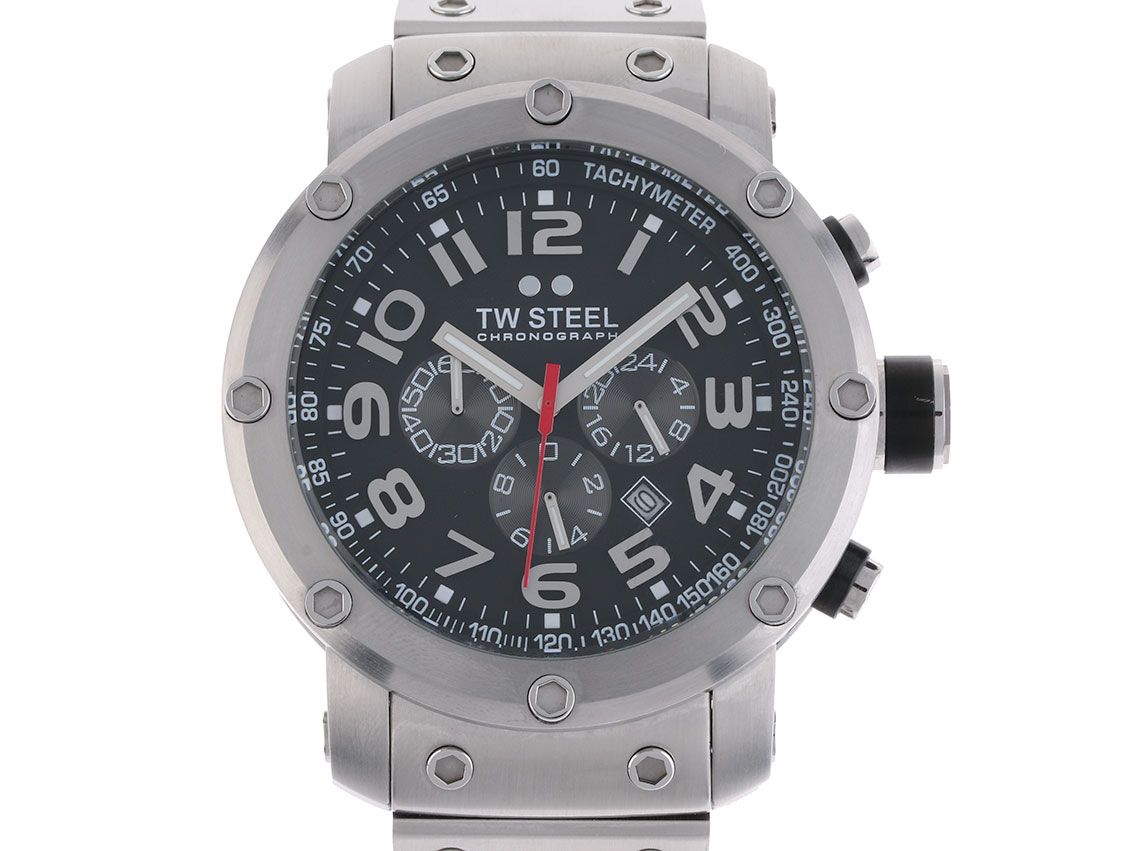 TW Steel Grandeur Tech Chronograph Stahl Quarz Armband Stahl 49mm Ref.TW-127 UVP 639,- Box&Pap. Full Set wie Neu 