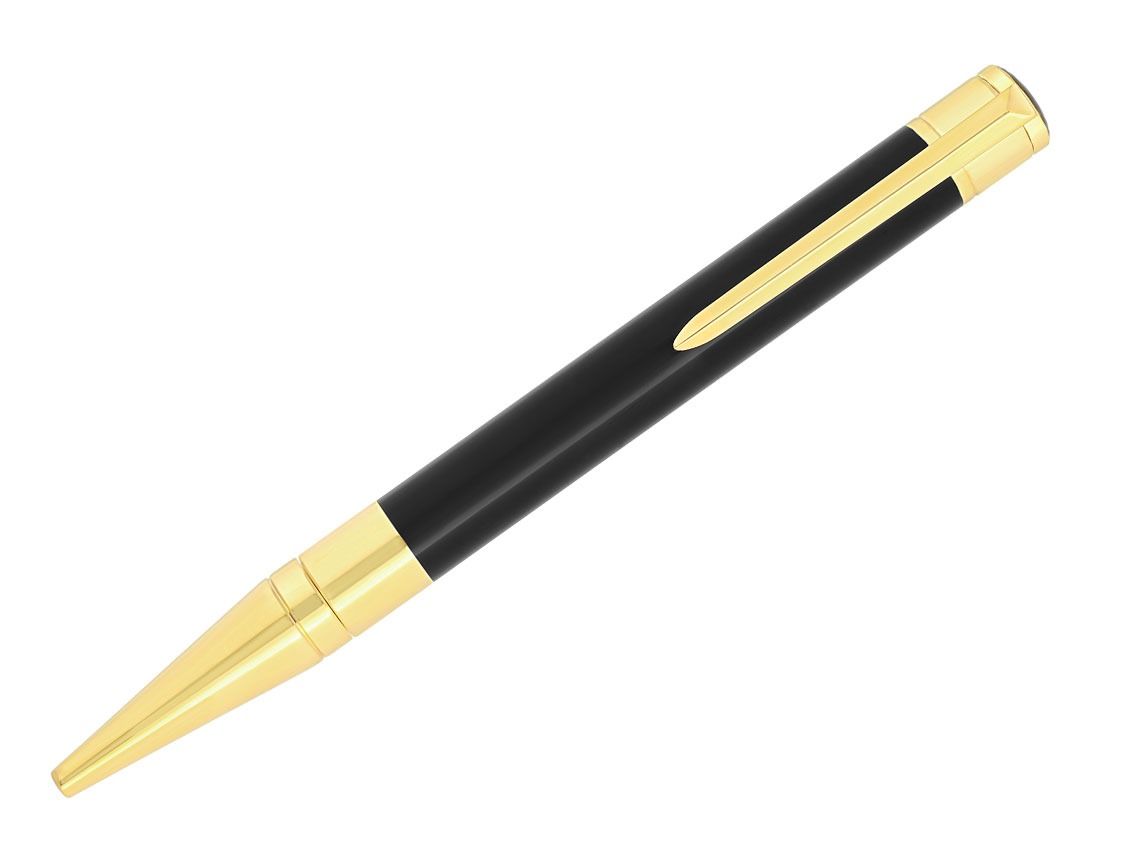 S.T. Dupont Kugelschreiber Initial Gelbgold schwarz Ref.275202 Full Set 