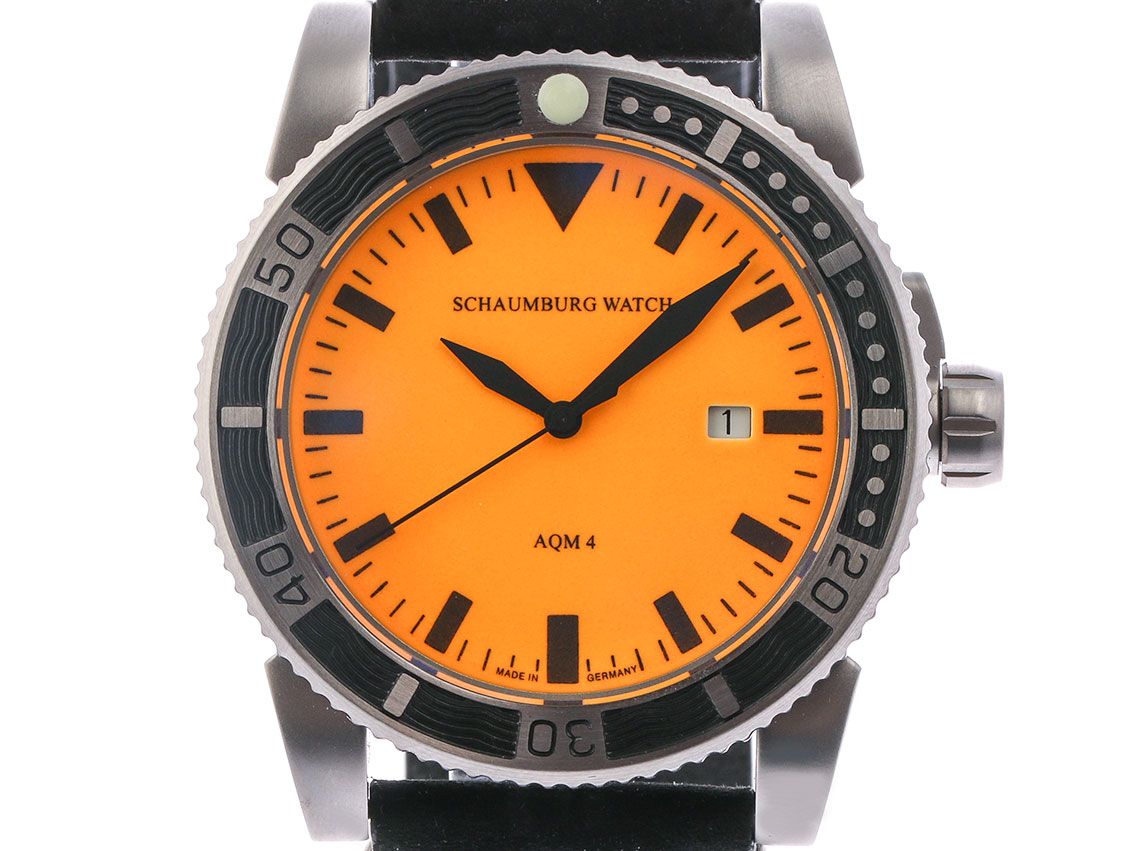 Schaumburg Watch AQM 4 Orange Stahl Automatik 45mm inkl. Uhrenbeweger UVP 1.198,- Neu