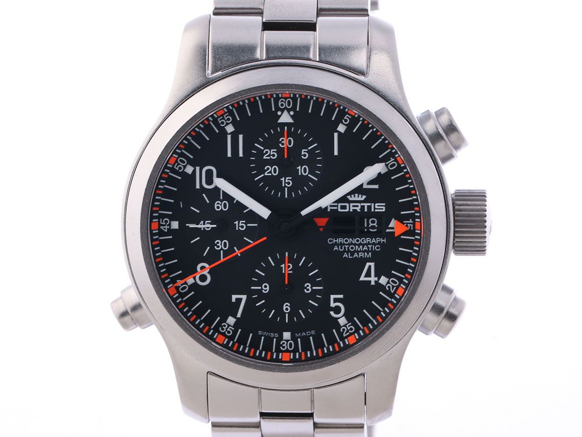 Fortis B-42 Flieger Alarm Chronograph Stahl Automatik Wecker 42mm Box ...