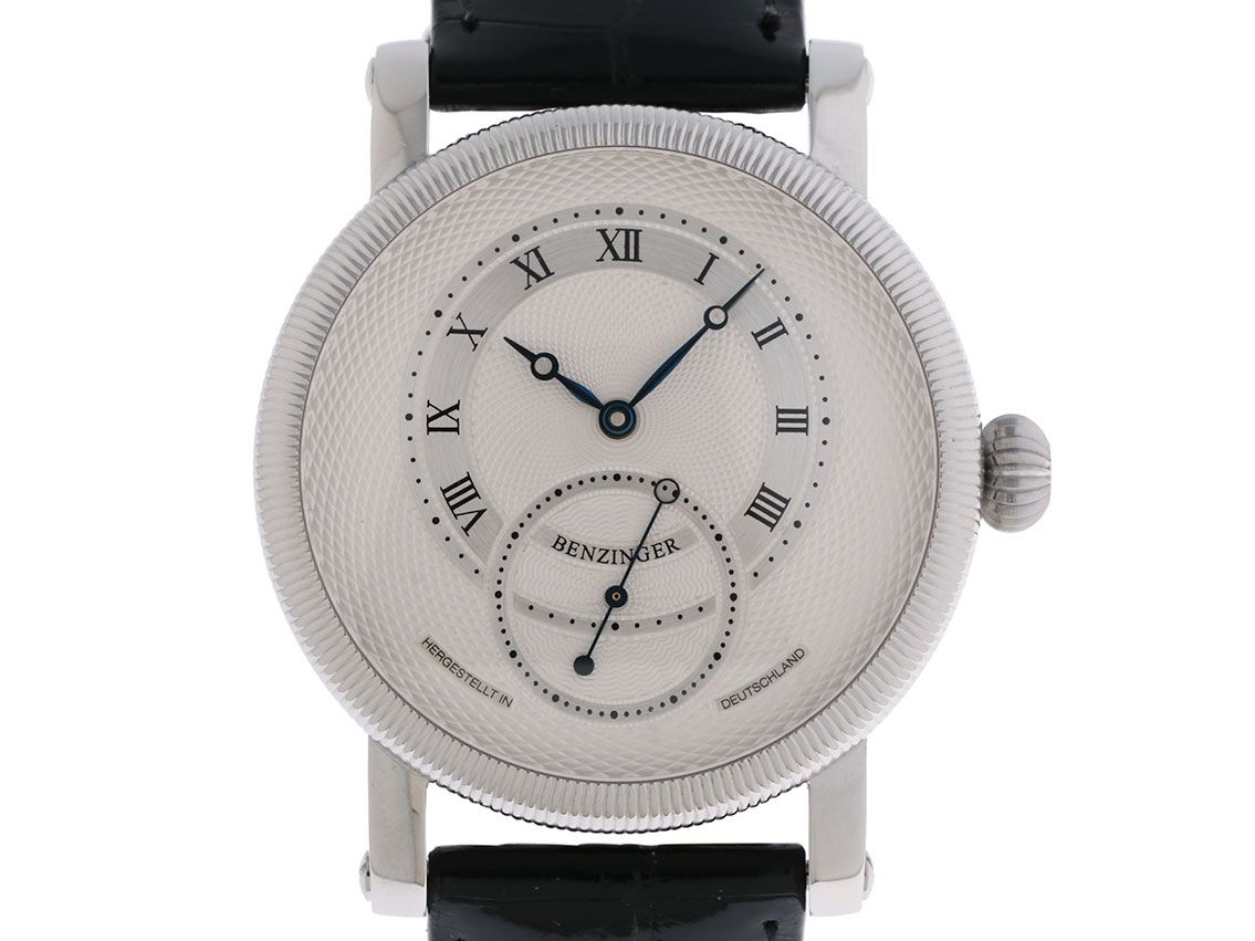 Benzinger Subscription II Stahl Handaufzug Lederband 42mm Ungetragen