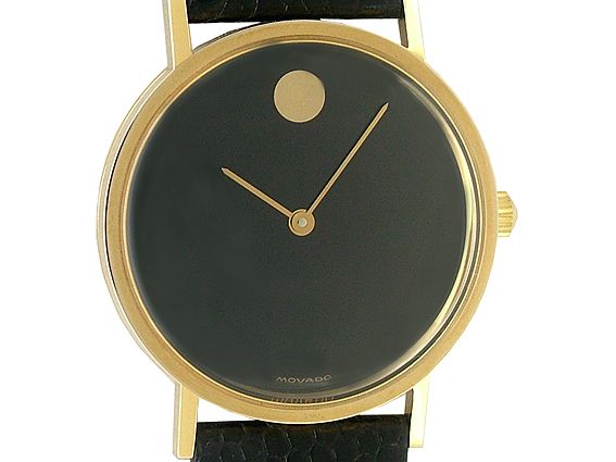 Movado Museum Watch Bauhaus Handaufzug Gelbgold limitiert 33mm