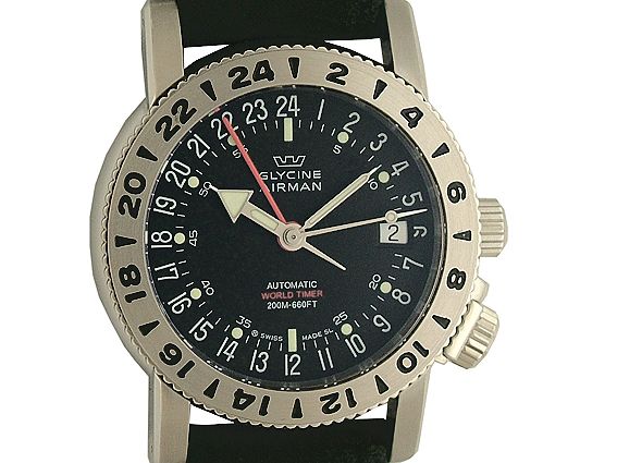 Glycine Airman 18 World Timer 4 Zeiger Automatik 38mm UVP 1.980,- Neu