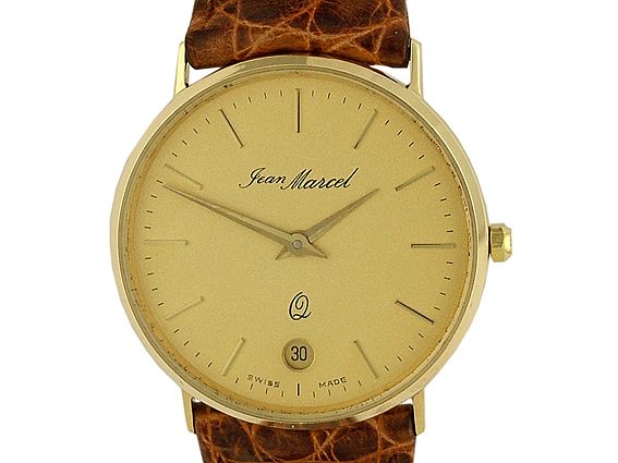 Jean Marcel Classic Date 14kt Gelbgold 31mm Neu