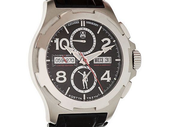 Alexander Shorokhoff "Kostya Tszyu" Stahl Automatik Chronograph Armband Leder 45mm Limitiert  Box&Pap. Full Set Neu mit Zertifikat über 4.900,-€