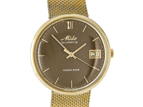 Mido Oceanstar Date Gelbgold 36 mm Vintage