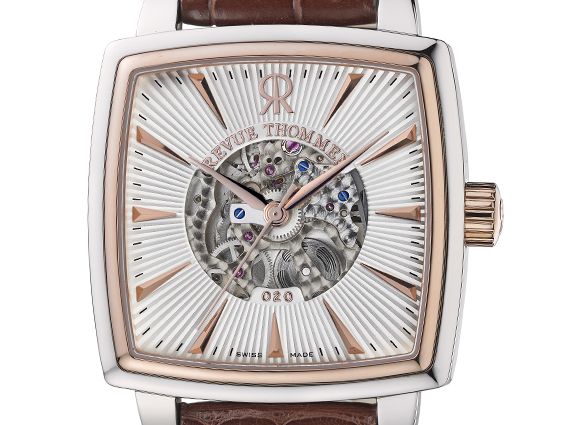 Revue Thommen Carré Cambré Skeleton Roségold  Stahl Automatik Manufakturwerk GT54 38x38mm UVP 4.950,- Neu