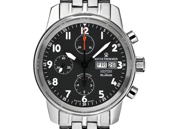 Revue Thommen Airspeed XLarge Classic Stahl Automatik Chronograph 41mm UVP 2.655,- Neu
