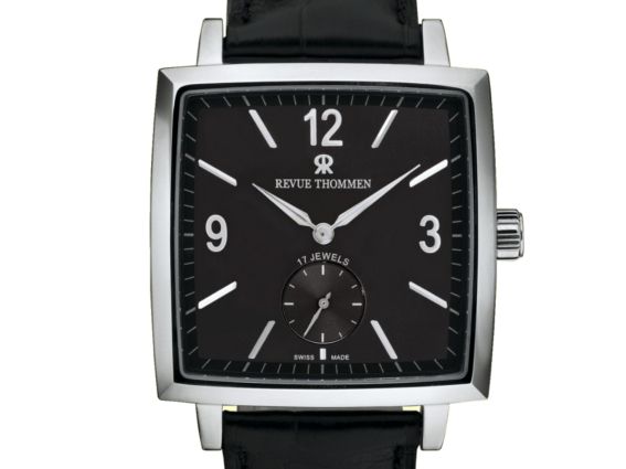 Revue Thommen 1953 Square Stahl Handaufzug Manufakturwerk GT82 39x39mm UVP 3.300,- Neu
