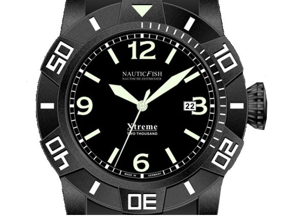 Nauticfish Xtreme 2000M Stahl Black PVD Automatik Superluminova Kal.SW20A 45mm Neu