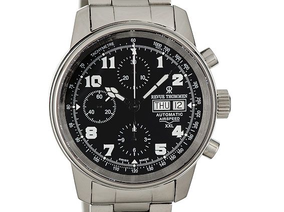 Revue Thommen Airspeed XXL Stahl Automatik Chronograph 40mm Vintage