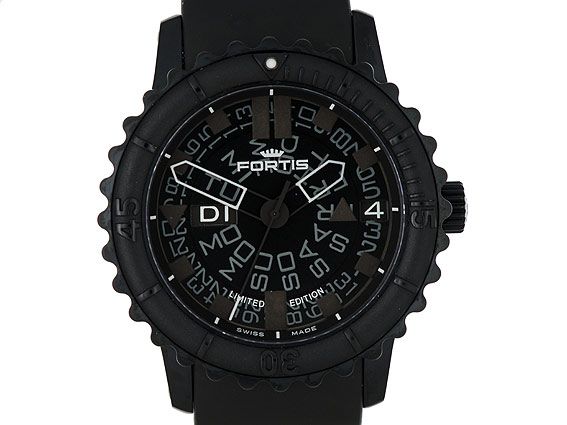 Fortis B-47 Big Black Stahl Automatik Kautschuck Limitiert 47mm 