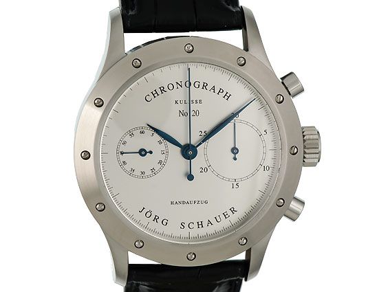 Jörg Schauer Kulisse Edition 10 Chronograph Stahl Handaufzug 41mm Limitiert Vintage Box&Pap.