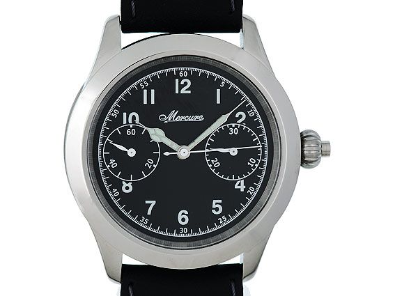 Mercure Anniversary 125 Jahre Eindrücker Chronograph Stahl Handaufzug 47mm Neu
