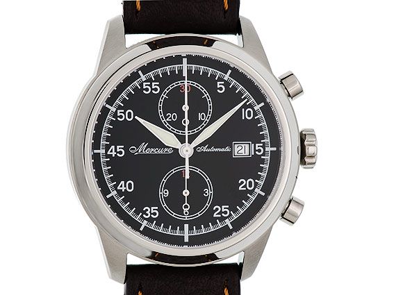 Mercure Rallyetimer Chronograph Stahl Automatik 44mm Neu
