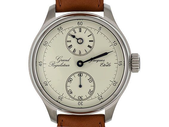 Jacques Etoile Grand Regulateur Stahl Handaufzug 47mm wie Neu Box&Pap.