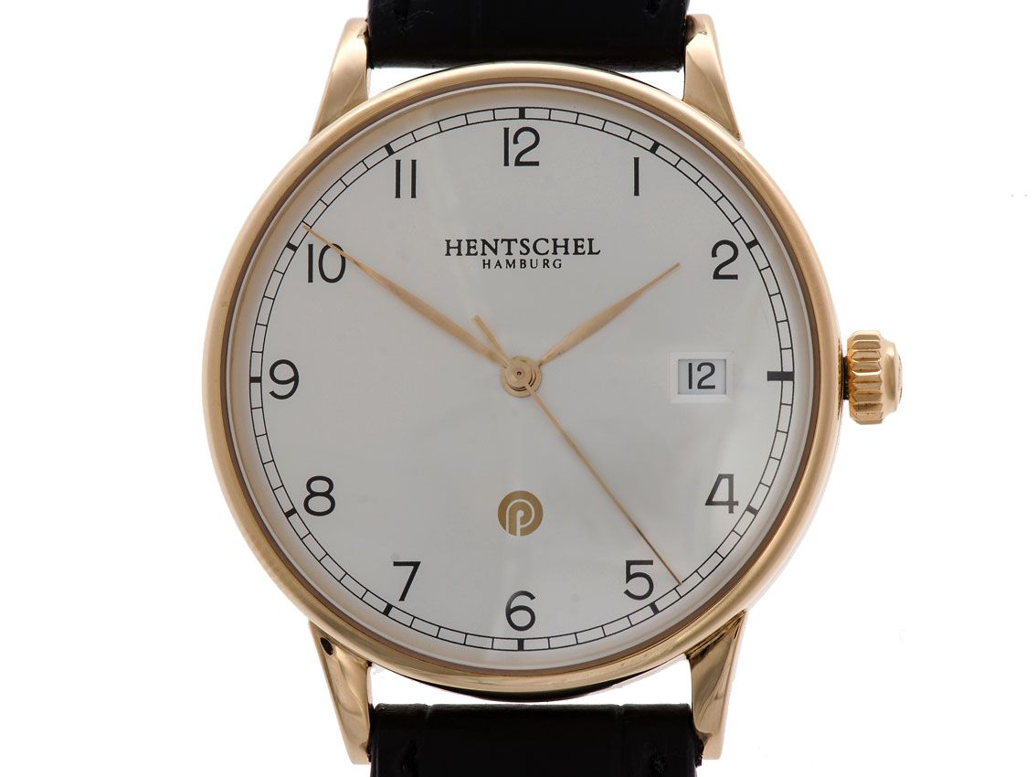 Hentschel 18 kt Roségold Automatik 36mm wie Neu Box&Pap.