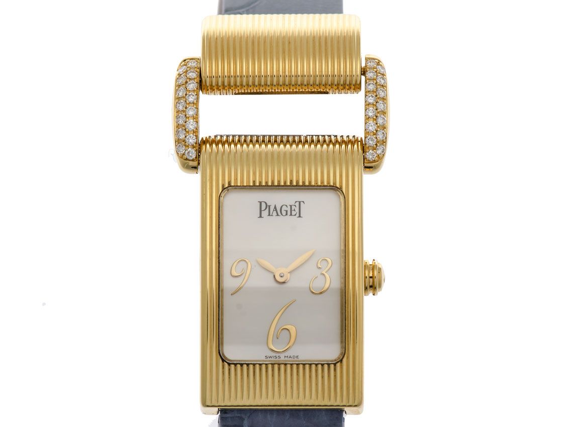 Piaget Damenuhr 18 kt Gelbgold Diamond Perlmutt 29 x 17 mm Ungetragen