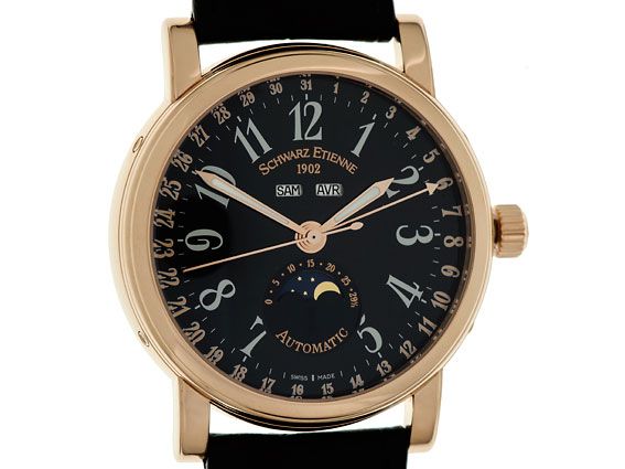 Schwarz Etienne Vollkalender Mondphase Roségold Automatik Limitiert 42mm UVP 16.950,-