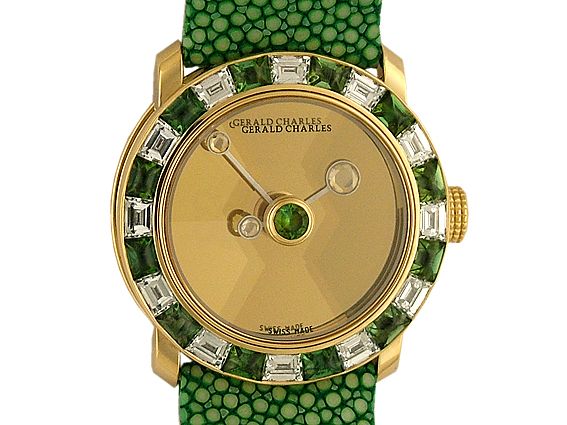 Gerald Genta Charles Spring Roségold Limitiert Nr. 0 Diamond Turmalin 30mm UVP 48000.- NEU