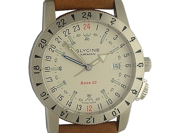 Glycine Airman Base 22 World Timer 4 Zeiger Automatic 42mm Neu
