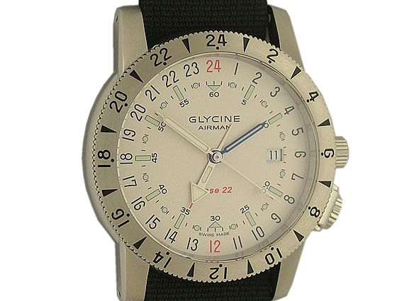 Glycine Airman Base 22 World Timer 4 Zeiger Automatic 42mm Neu