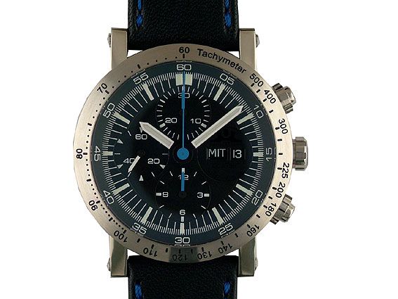 Temption Classic Chronograph Day Date Black Blue 43mm Neu