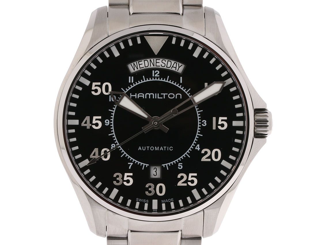Hamilton Khaki Aviation Pilot Day-Date Stahl Automatik Stahlband 42mm UVP 845,- Box&Pap. Full Set wie Neu