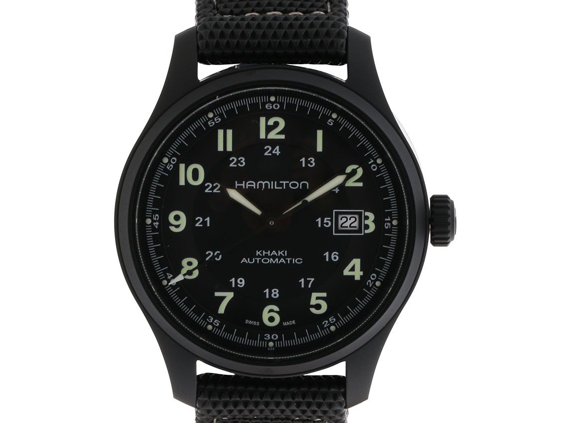 Hamilton Khaki Field Titanium Black Automatik Armband Textil 42mm Ungetragen