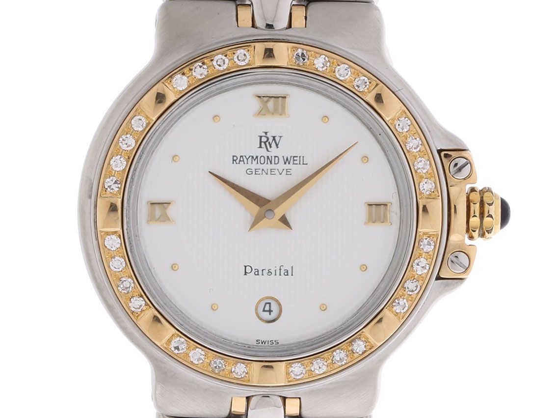 Raymond Weil Parsifal Lady Stahl Gelbgold Diamond Quarz 27mm Box&Pap.