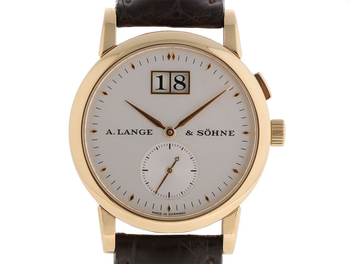 A. Lange & Söhne Saxonia Gelbgold Handaufzug 34mm Ref.105.021 Vintage Bj.2006 Box&Pap. Full Set Vintage wie Neu