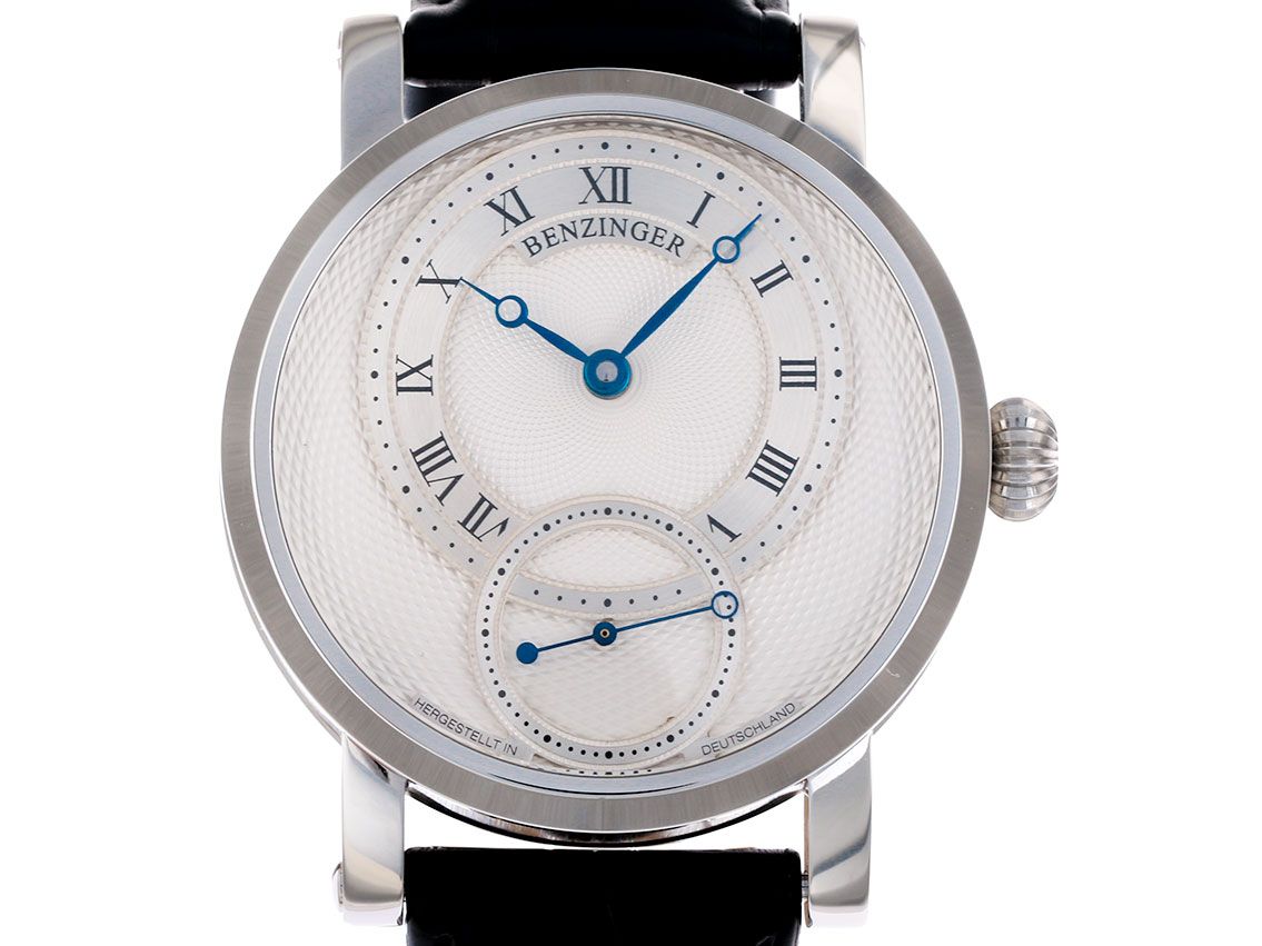 Benzinger Subscription III Stahl Handaufzug Lederband 42mm Ungetragen