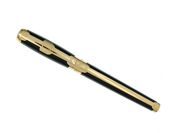 Stratton S.T. Dupont Füllfederhalter Line D – Medium Schwarz/gold, Mit Clip, Elegantes Design