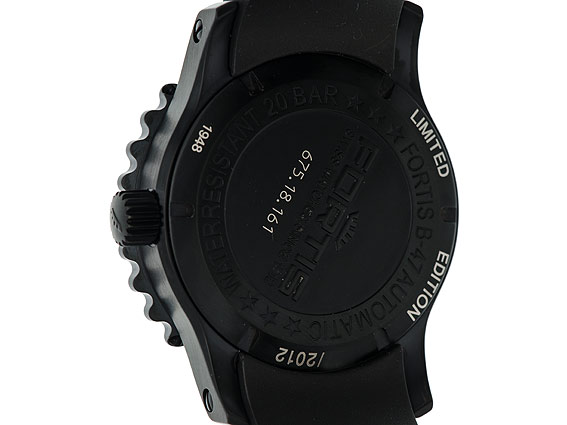 Fortis B-47 Big Black Stahl Automatik Kautschuck Limitiert 47mm まめこ様専用