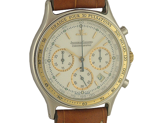 Jaeger leCoultre Heraion Chronograph Stahl Gelbgold Vintage 34mm