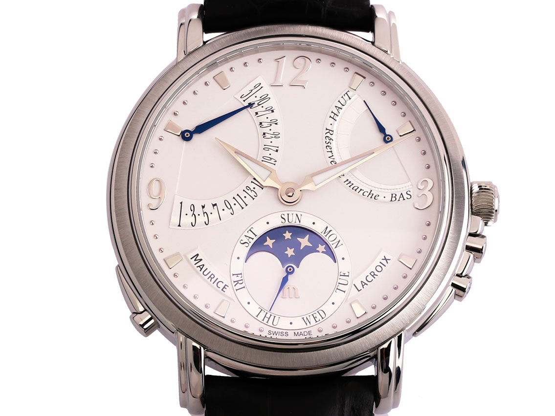 Maurice Lacroix Masterpiece Lune Retrograde Mondphase Stahl