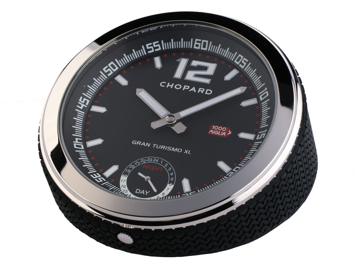 Tischuhr Chopard Mille Miglia GMT Palladium Quarz 125mm UVP 835 