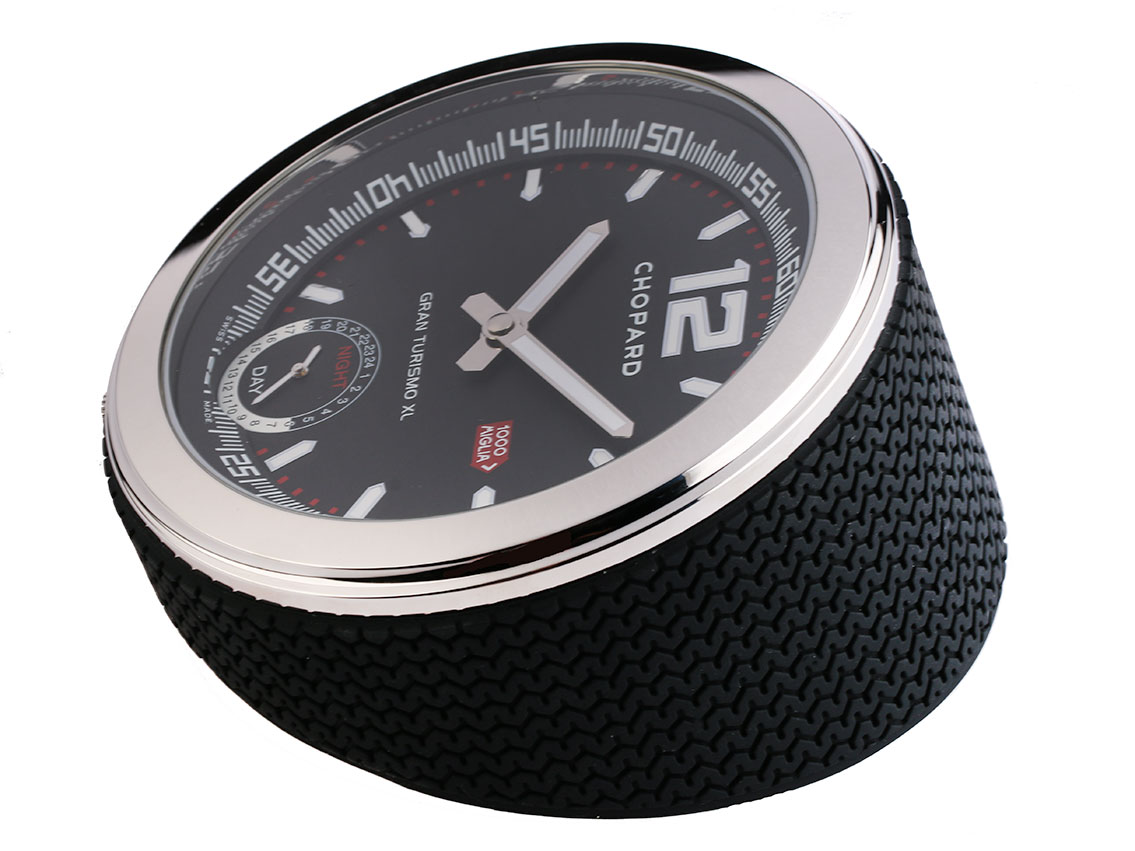 Tischuhr Chopard Mille Miglia GMT Palladium Quarz 125mm UVP 835